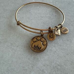 Alex and Ani paw print gold bronze bracelet